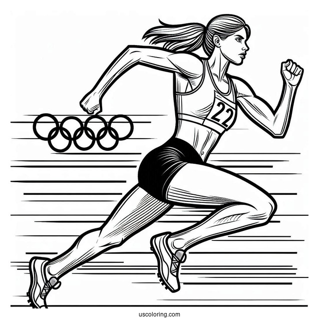 Olympics Coloring Page Of Track And Field Woman Runners