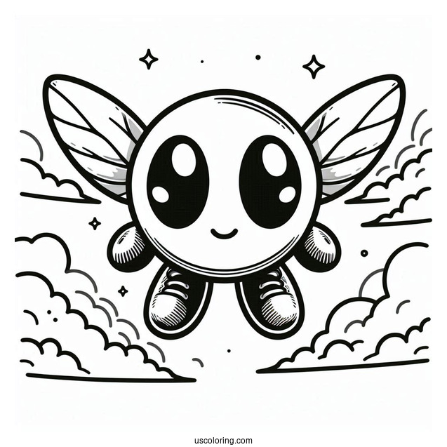 Fly Shy Guy Coloring Page In The Sky