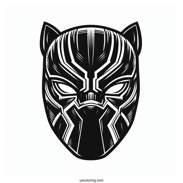 Black Panther Mask Coloring Page
