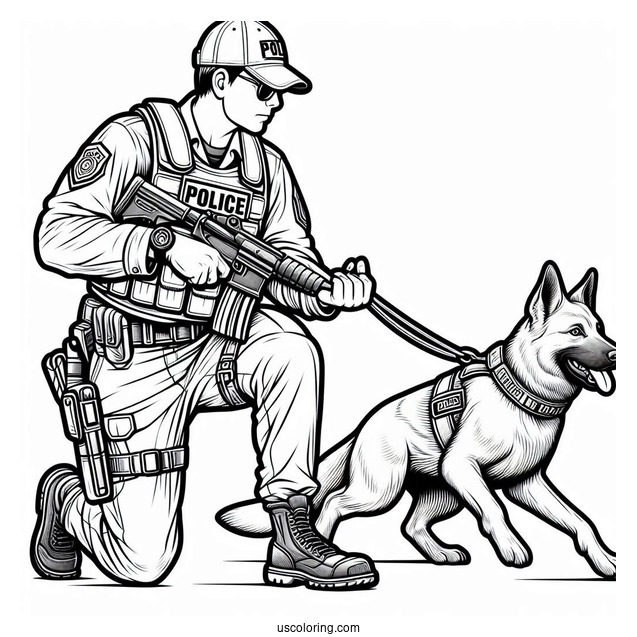 Police Officer Training Police Dog