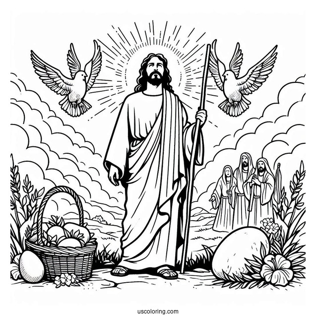 Jesus Resurrection Coloring Page
