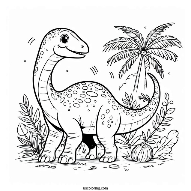 Smiling Camarasaurus Coloring Page For Kids