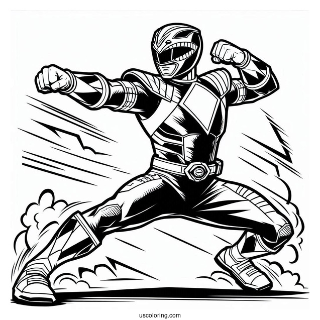 Coloring Sheet Of Power Ranger In Fighting Mode