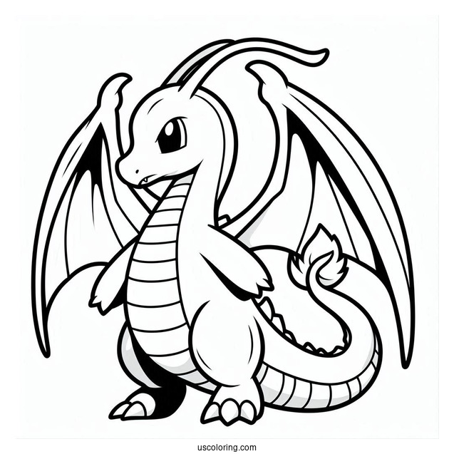 Coloring Page Of Dragonite Pokemon