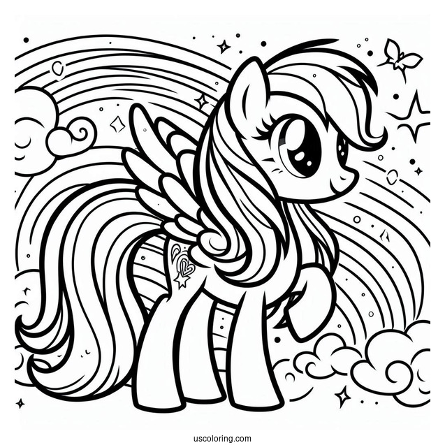 Easy Rainbow Dash Coloring Page For Kids