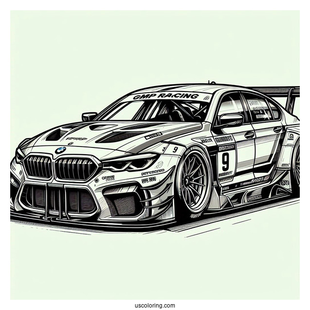 BMW Coloring Page Hybrid V8 GTP Racing