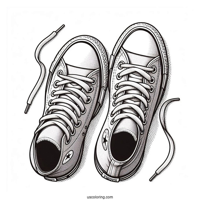 Top View Of Converse Chuck Taylor Coloring In