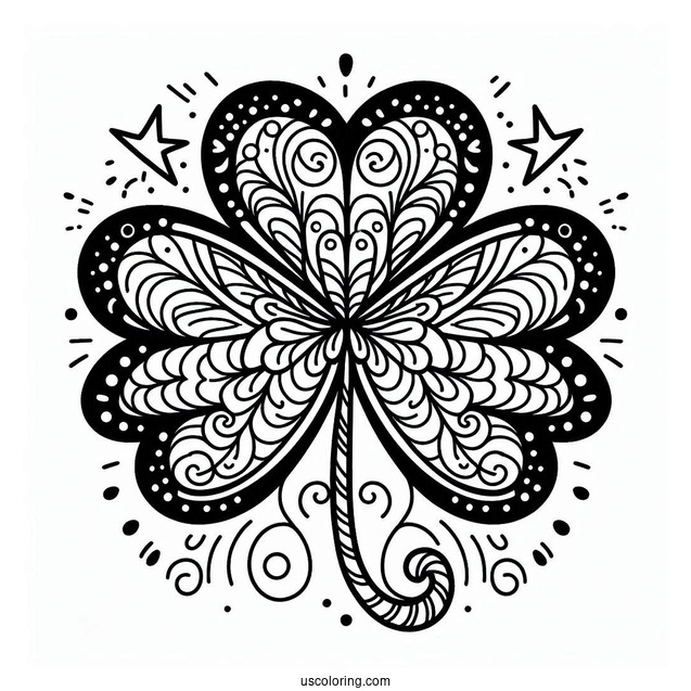 Simple St. Patrick's Day Coloring Page With A Shamrock