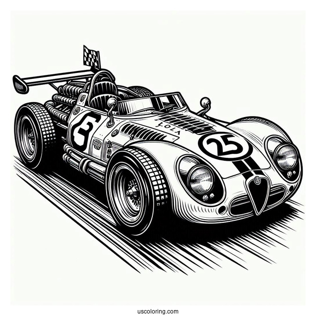 Alfa Romeo Race Car Coloring Sheet