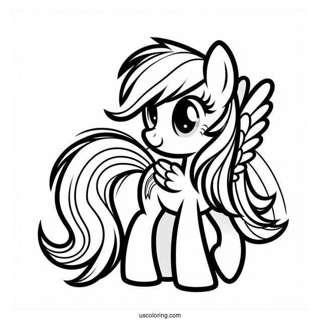 Easy Rainbow Dash Coloring Page For Kids