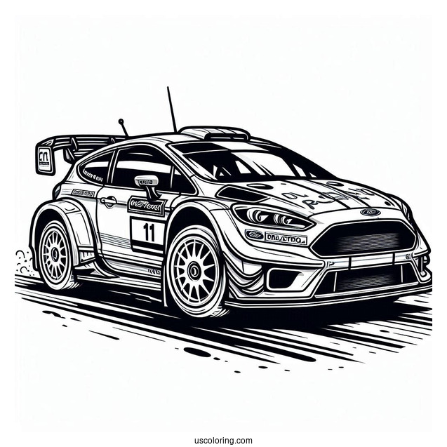 Ford Rally Car Coloring Sheet