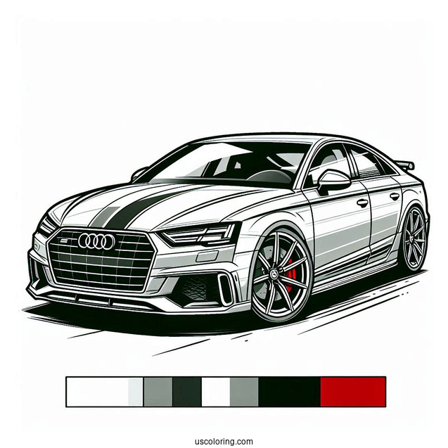 Audi A5 Sports Car Coloring Page