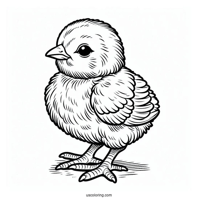 Hatched Chick On Farm To Color