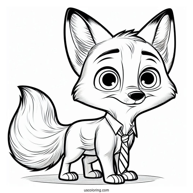 Cool Zootopia Fox Coloring Page Nick Wilde For Kids