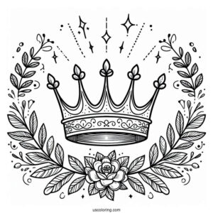 Elegant Crown Coloring Sheet