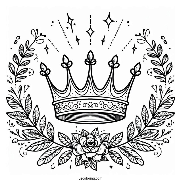 Elegant Crown Coloring Sheet