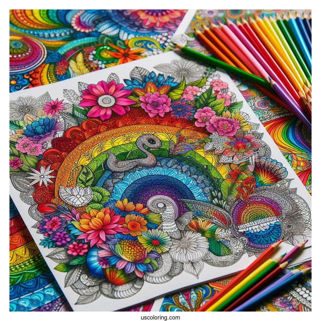 rainbow coloring pages feature image