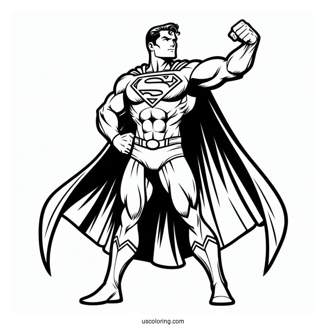 Easy Outline Of Superman Coloring Sheet