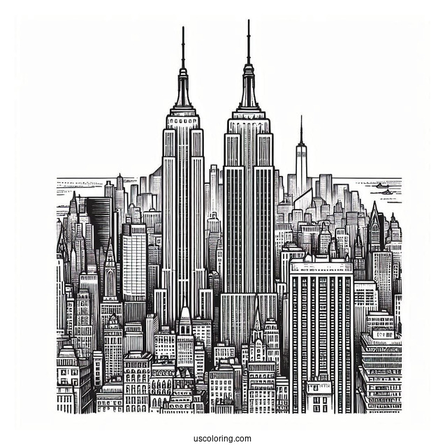 New York Coloring Page Of Empire State Building