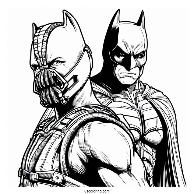 Batman Vs Bane Villan Coloring Page