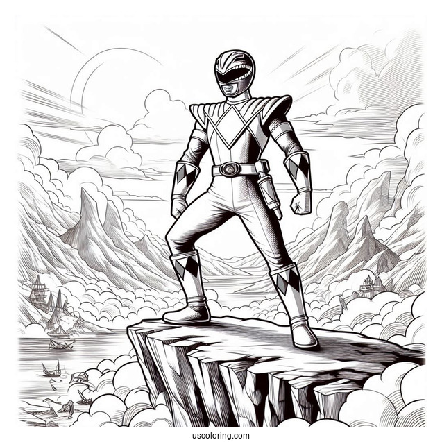 Power Rangers Super Megaforce Standing On Cliff