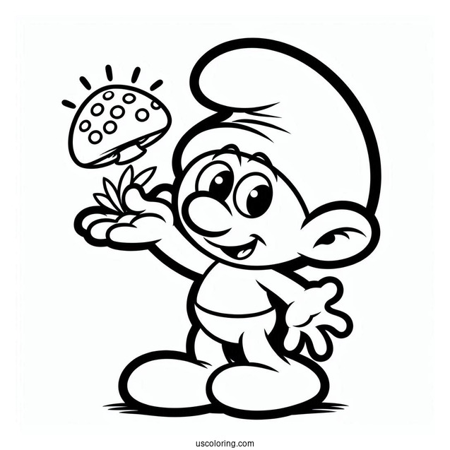 Easy Outline Of Gutsy Smurf