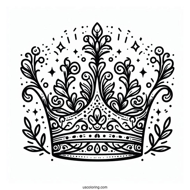 Elegant Crown Coloring Sheet
