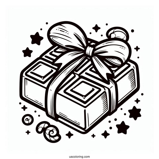 Chocolate Block Coloring Page For Kids