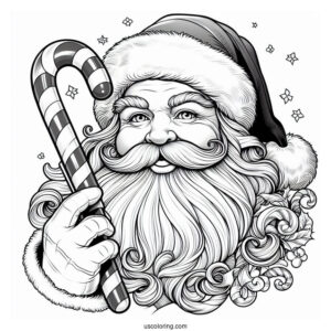 Realistic Looking Santa Coloring Page