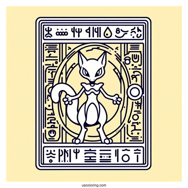 Ancient Mewtwo hieroglyphs Pokemon Card