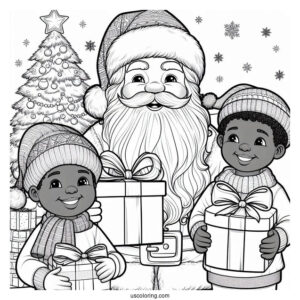 Santa Claus Holding Gifts For Children
