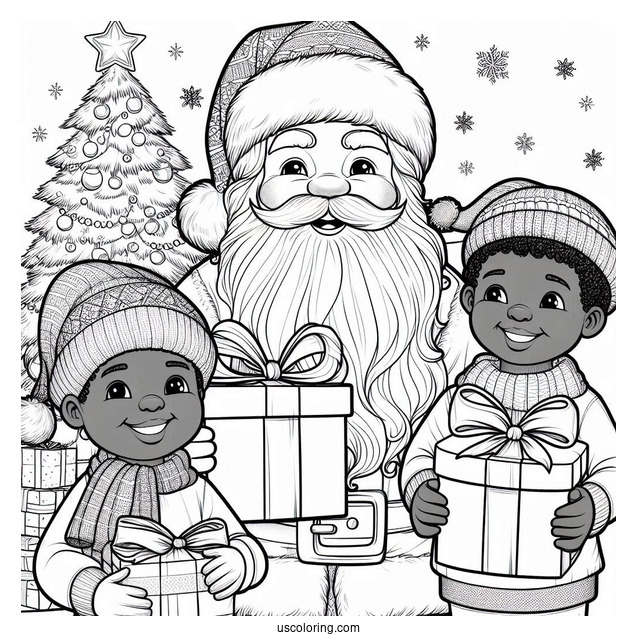 Santa Claus Holding Gifts For Children