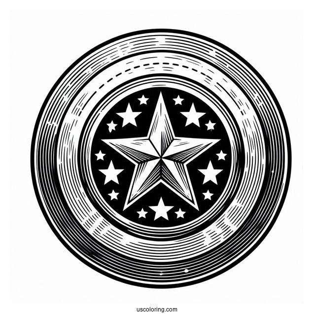 Captain America Shield Coloring Page