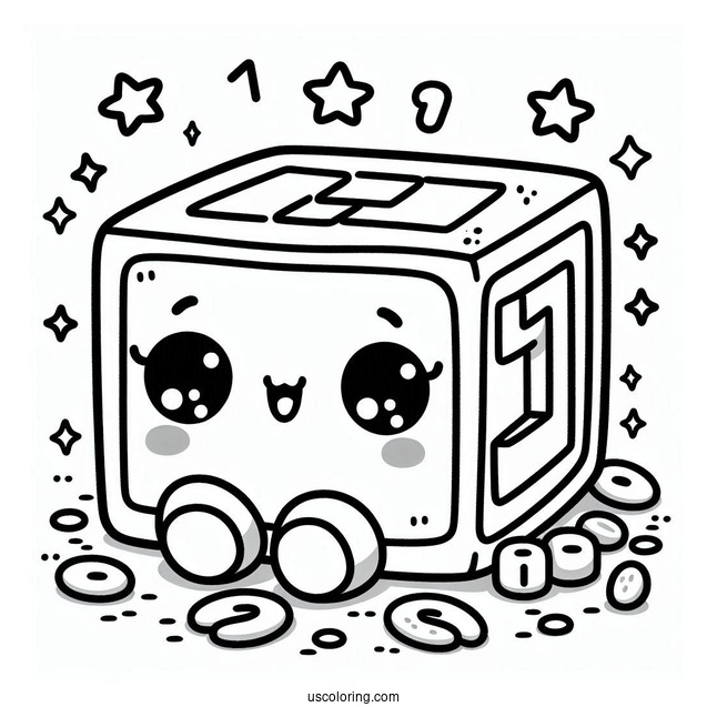 Kawaii Numberblocks Coloring Page 1 For Preschoolers