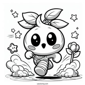 Brawl Stars Coloring Page Of Sprout Running Away From Rosa