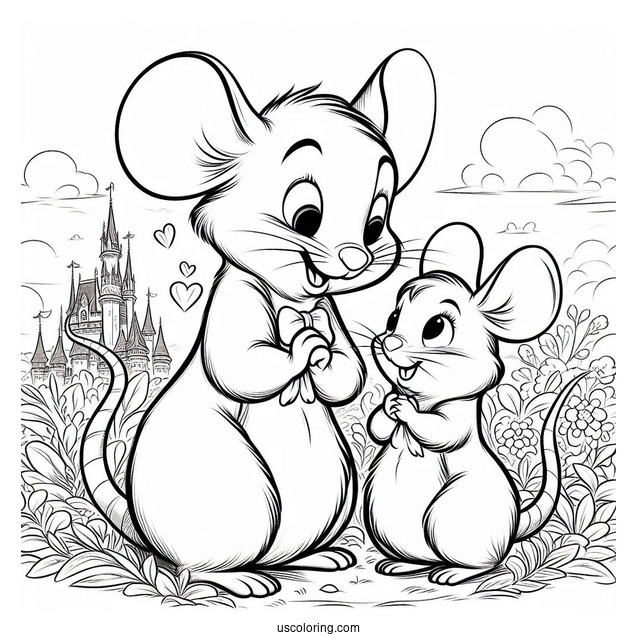 Gus And Jaq Mice Coloring Page For Kids