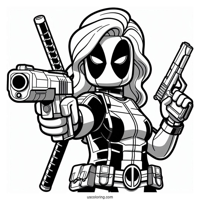Lego Deadpool Coloring Sheet For Kids