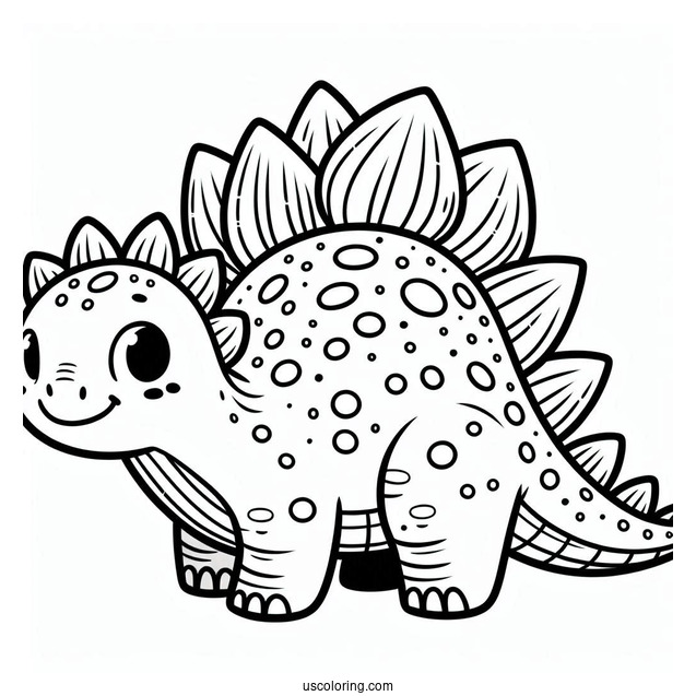 Cartoon Stegosaurus Coloring Page