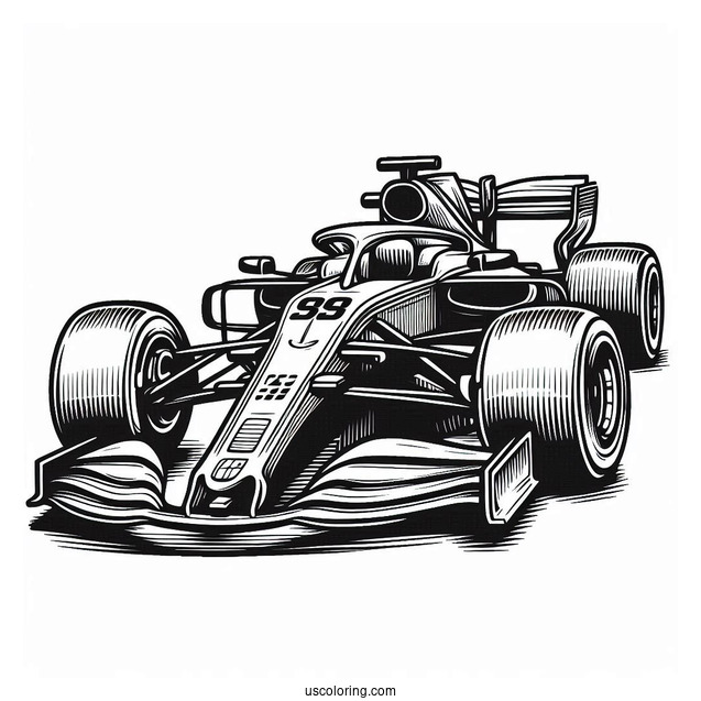 Coloring Page Of F1 Racing Car