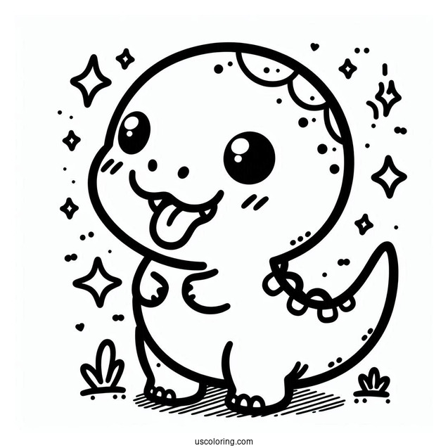 Adorable Kawaii T-Rex With Tongue Out