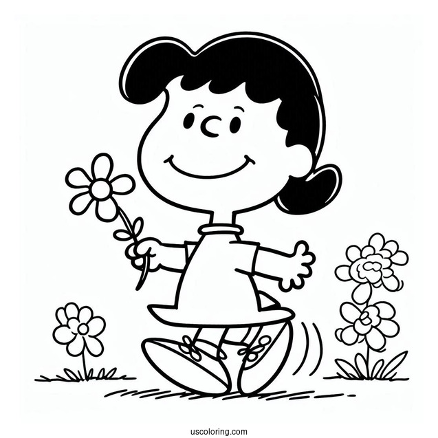 Coloring Sheet Of Lucy From Peanuts