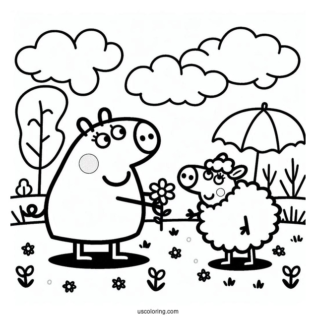 Peppa Pig Playing With Suzy Sheep