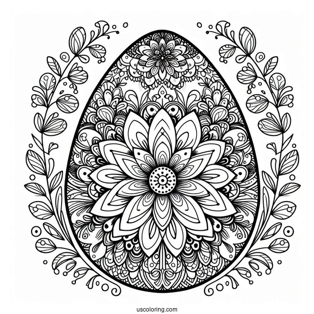 Easter Egg Flower Mandala Design