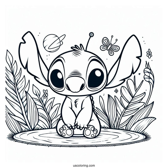 Pleakley Alien Character Coloring Page