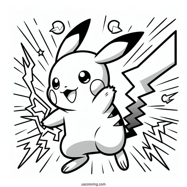 Thunderbolt Raichu Coloring Page Pokemon Card