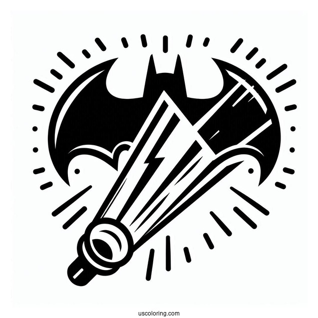 Bat Signal Beam Coloring Sheet For Kids