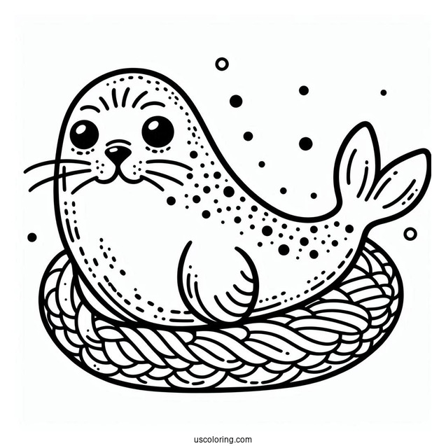 Easy Seal Coloring Page Outline