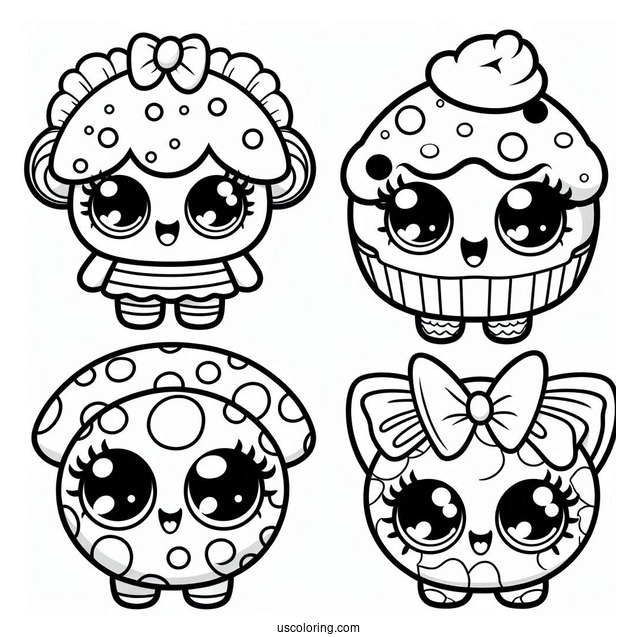 Coloring Page Of Cute Kooky Cookie Shopkins