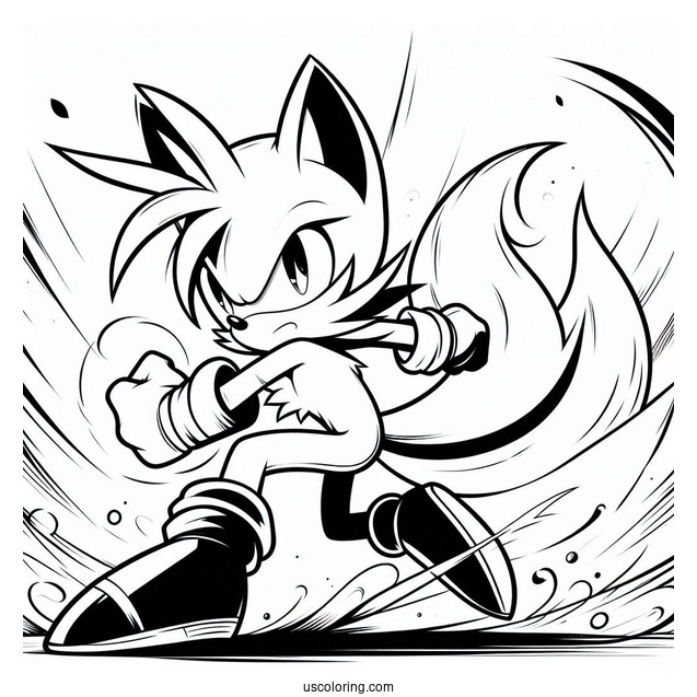 Shadow Fighting Tails Coloring Page