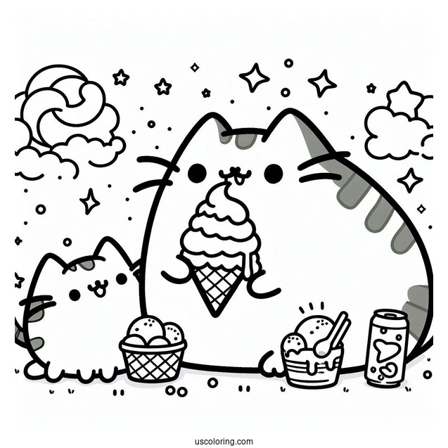 Stormy And Pusheen Eating Ice Cream